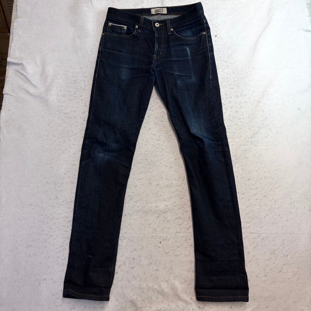 Naked & Famous Jeans Mens 30 Blue Nightshade Stretch Selvedge Weird Guy